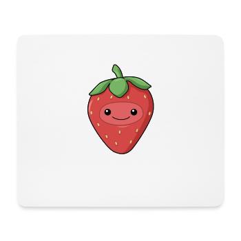 Comic Erdbeere Strawberry - Mousepad (Querformat) - Weiß - Vorne