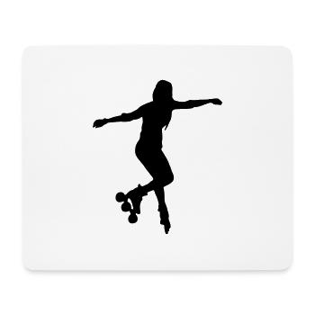 inline skates girl - Mousepad (Querformat) - Weiß - Vorne