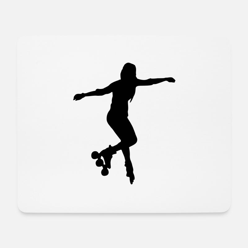 inline skates girl - Mousepad (Querformat) - Weiß