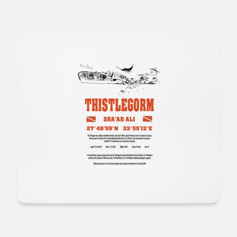 Wreck Red Sea Thistlegorm Diving Gift - Mouse Pad (horizontal) - white