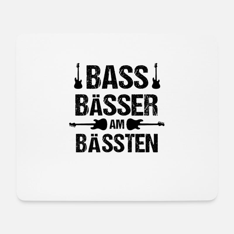 Bass Bässer am Bässten Bassist Geschenk - Mousepad (Querformat) - Weiß