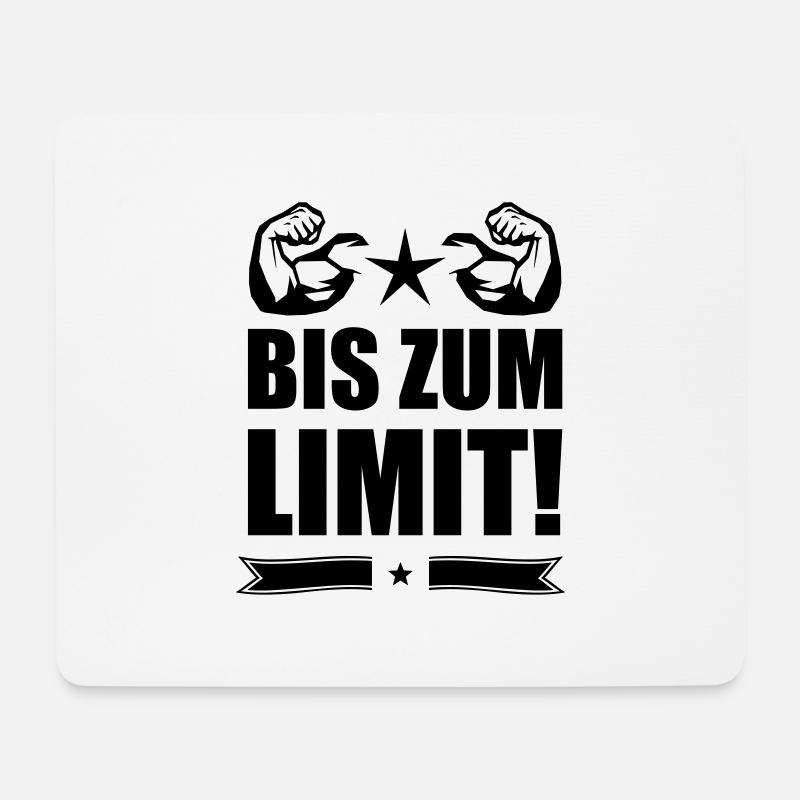 bis zum limit muskeln - Mousepad (Querformat) - Weiß