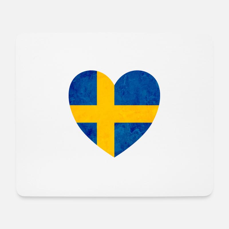 Schweden Herz Schwedische Flagge - Mousepad (Querformat) - Weiß