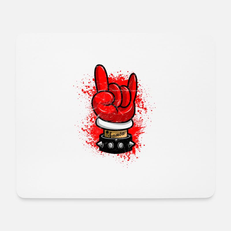 Metall Rock N Rock Pommesgabel Satanist Rocker - Mousepad (Querformat) - Weiß