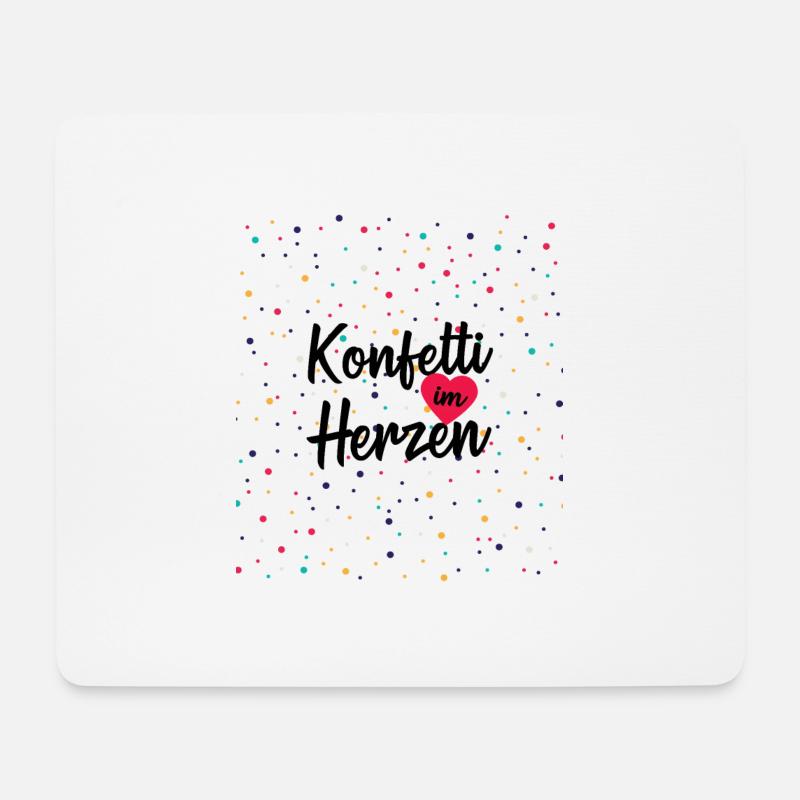 Konfetti im Herzen Karneval Fasching Kostüm - Mousepad (Querformat) - Weiß