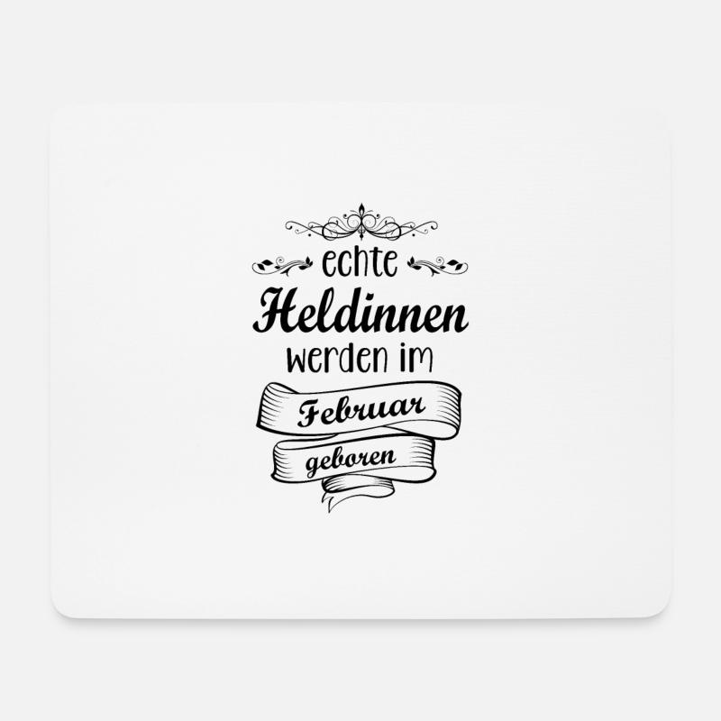 Geburtstag Februar Heldinnen - Mousepad (Querformat) - Weiß