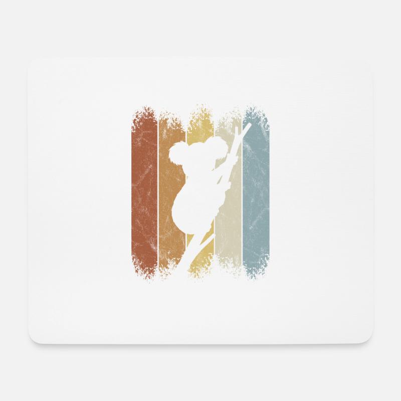 Retro Style kletternder Koala Beuteltier Koalabär - Mousepad (Querformat) - Weiß