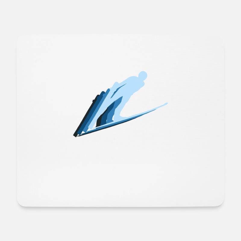 Skispringen - Wintersport Skispringer - Mousepad (Querformat) - Weiß