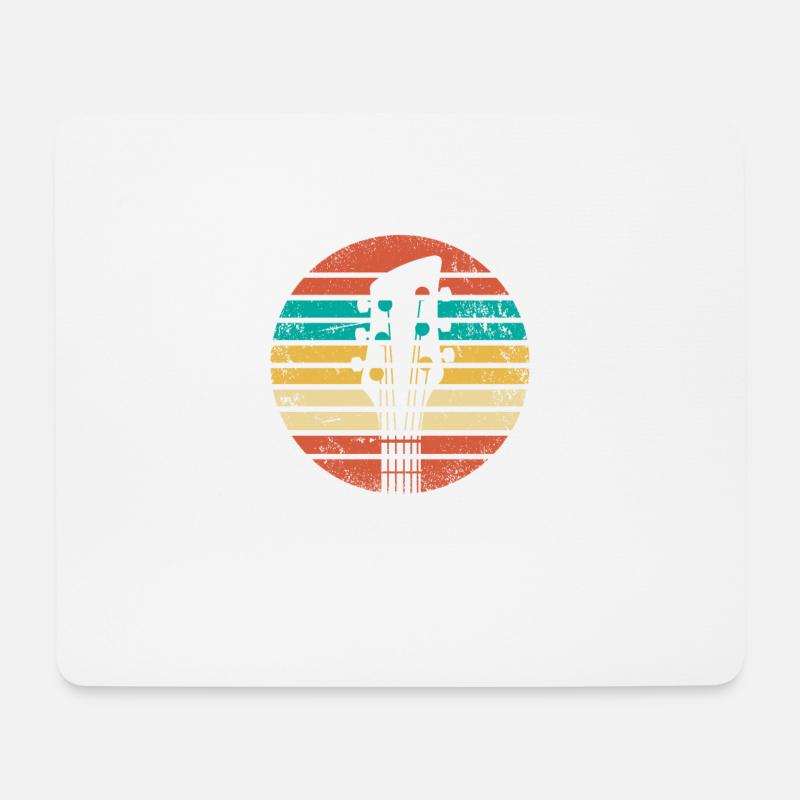 Retro E-Gitarre Geschenk Elektrogitarre Gitarrist - Mousepad (Querformat) - Weiß
