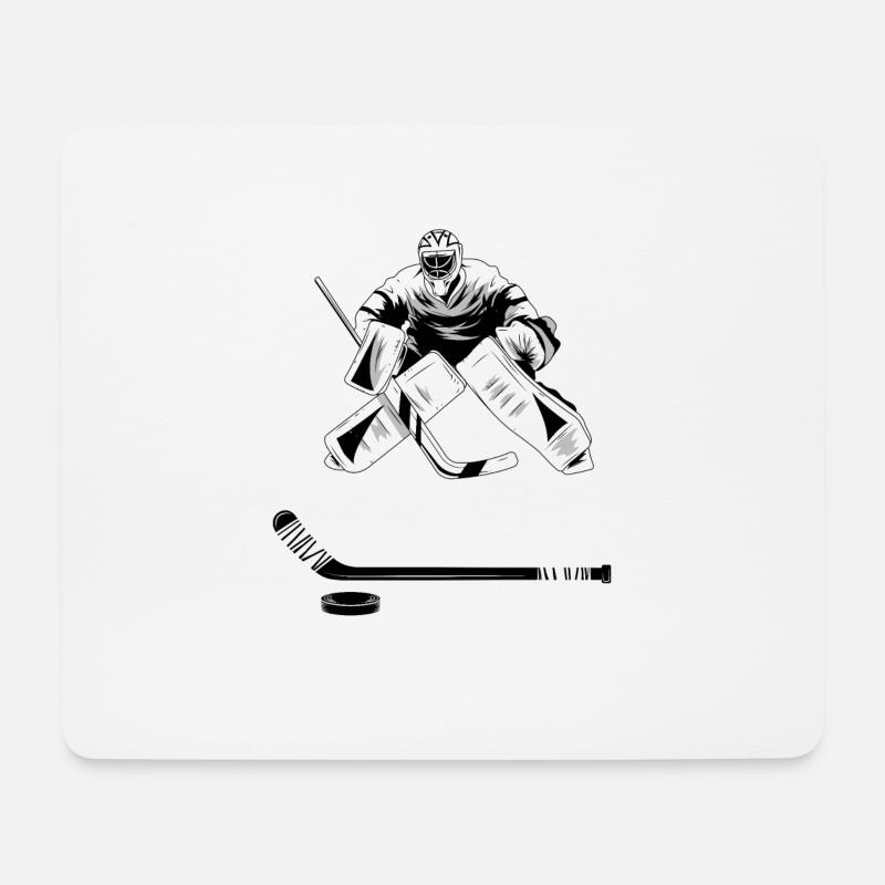 Eishockey Torwart Torhüter Hockey Trainer - Mousepad (Querformat) - Weiß