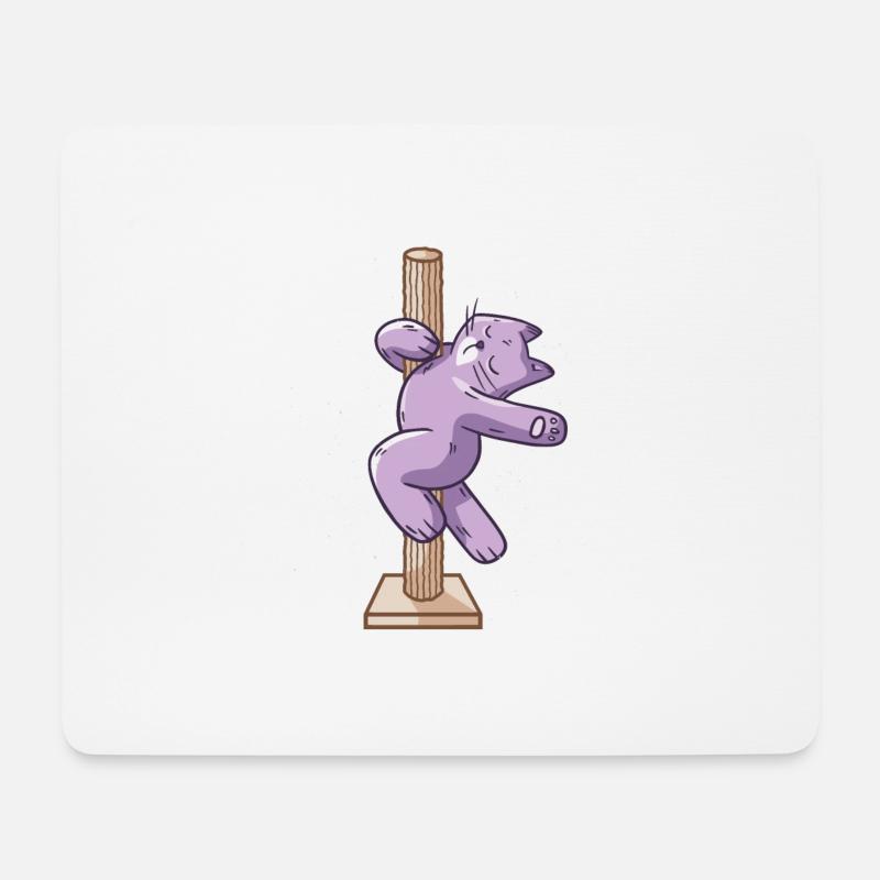 Funny pole dance cat - Mouse Pad (horizontal) - white