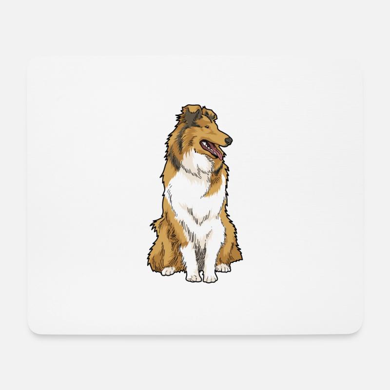 Rough Collie Langhaarcollie Hunderasse - Mousepad (Querformat) - Weiß