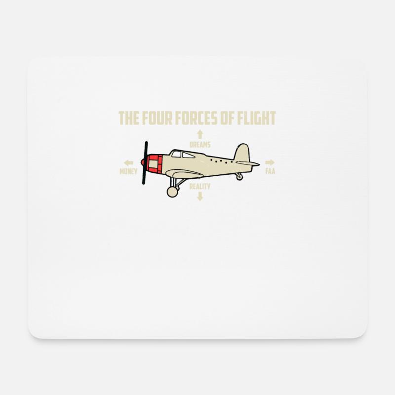 Flugzeug - Mousepad (Querformat) - Weiß