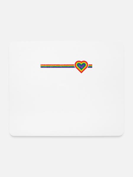 rainbow heart regenbogen herz - Mousepad (Querformat) - Weiß