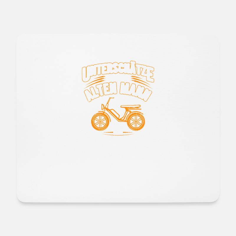 Alter Mann Grossvater Mofa Moped Geschenk Shirt - Mousepad (Querformat) - Weiß