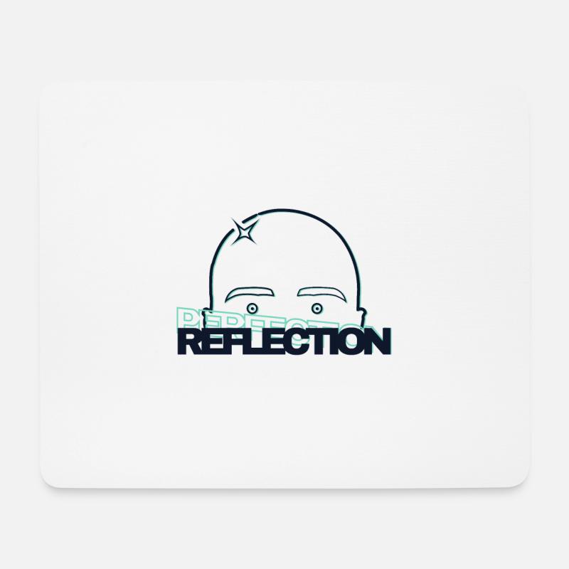Spiegelung in Glatzen - Mousepad (Querformat) - Weiß