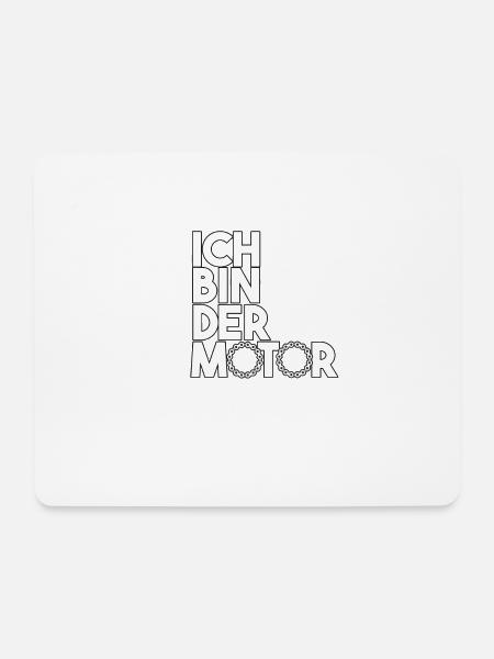 Ich bin der Motor Rennrad Fahrrad Geschenk - Mousepad (Querformat) - Weiß
