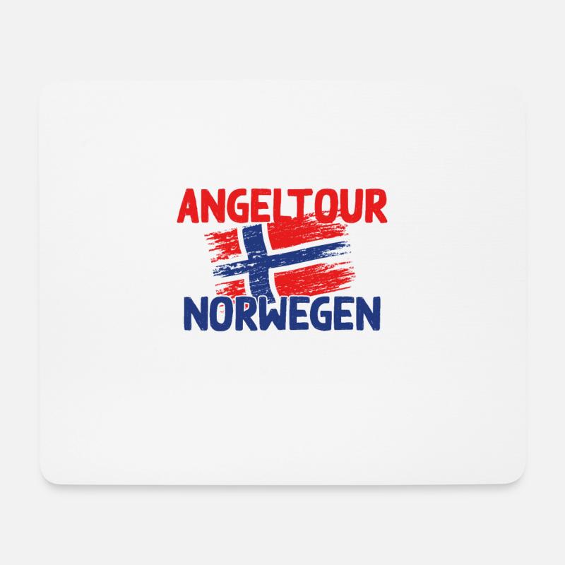 NORWEGEN - Angeltour - Norge Reise Geschenk - Mousepad (Querformat) - Weiß