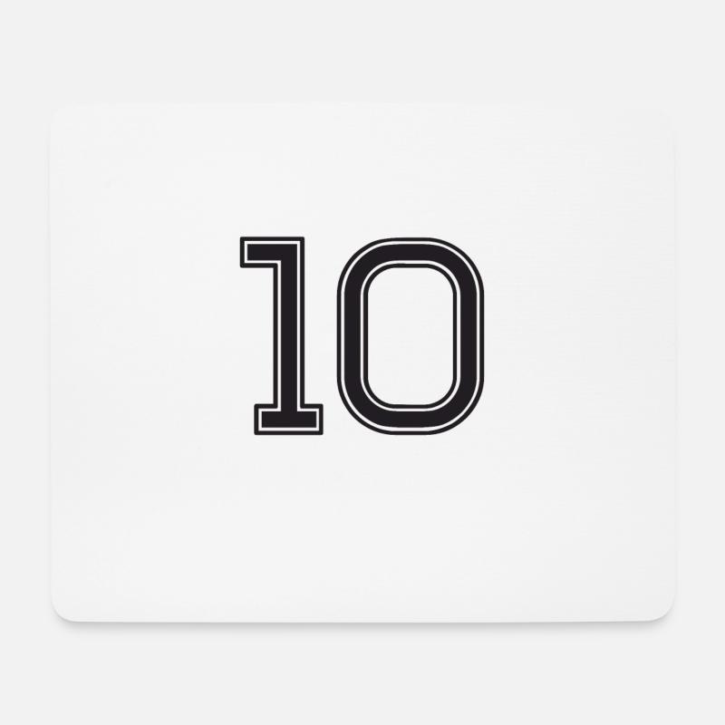 Trikotnummer 10 - Mousepad (Querformat) - Weiß