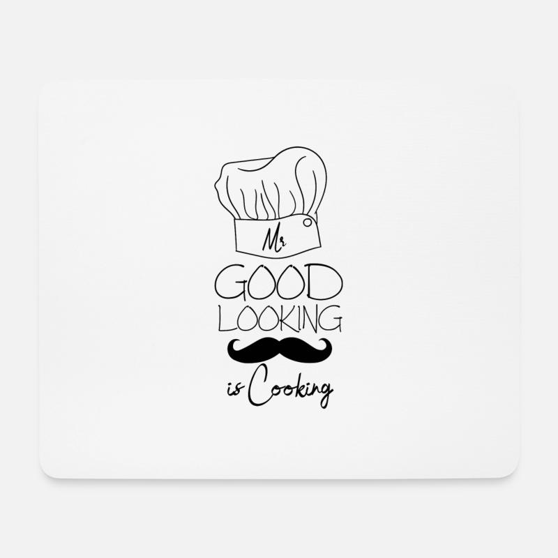 Mr. Good Looking kocht - Mousepad (Querformat) - Weiß