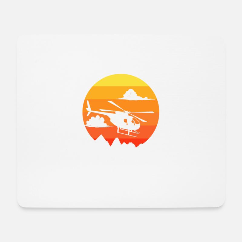 Hubschrauber Pilot Geschenk I Helikopter Heli - Mousepad (Querformat) - Weiß
