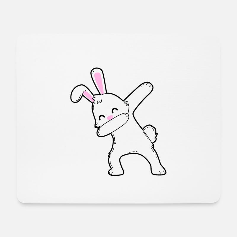 Dabbing bunny - Mouse Pad (horizontal) - white