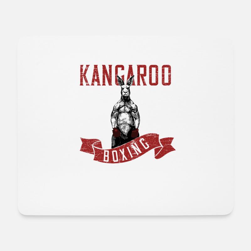 Känguru Boxen Boxhandschuh Witzig - Mousepad (Querformat) - Weiß