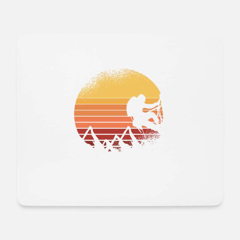 Retro Klettern Geschenk I Karabiner Kletterer - Mousepad (Querformat) - Weiß