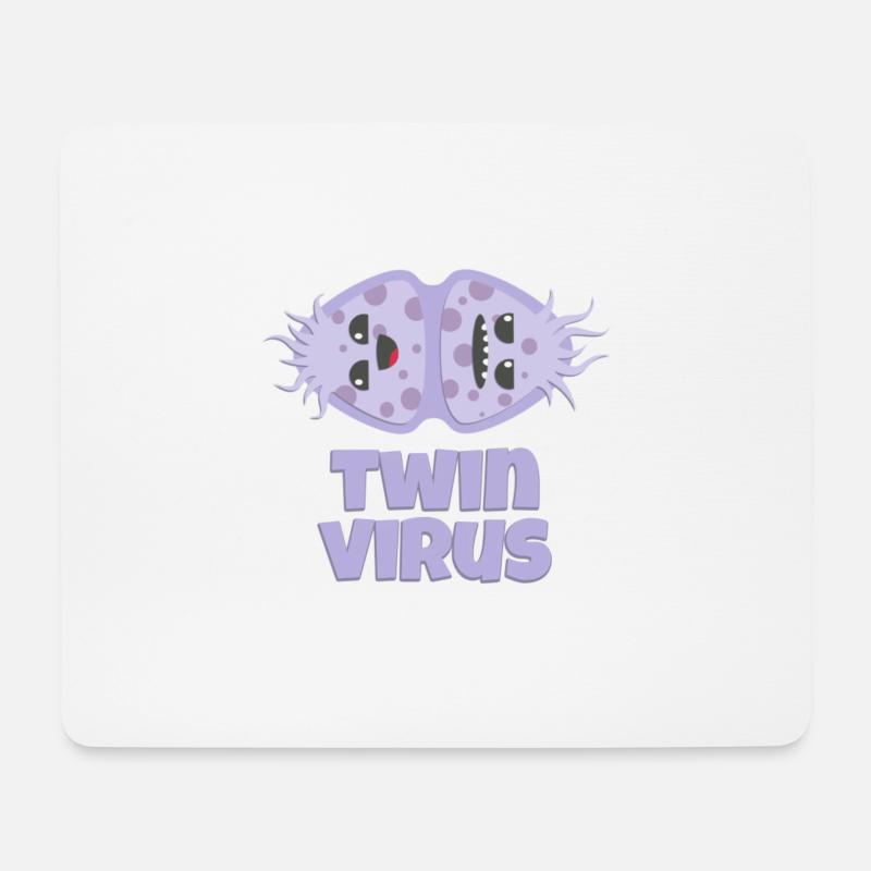 funny twin virus - Mouse Pad (horizontal) - white