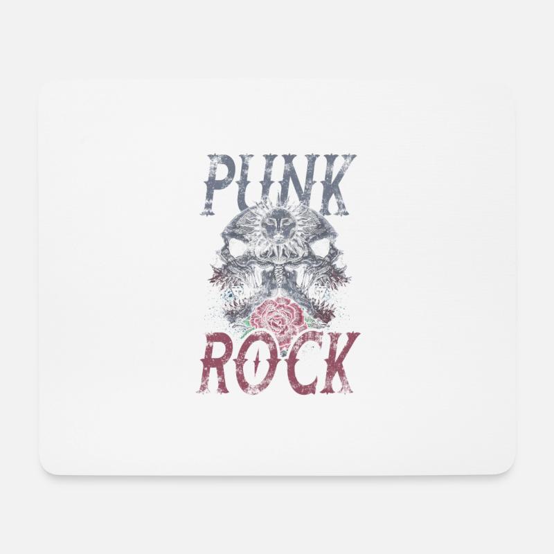 Punk Punkrocker Totenkopf Punks Punker Musik - Mousepad (Querformat) - Weiß