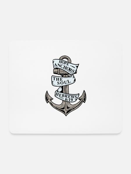 Hoffnung verankert die Seele Hebräer 6:19 Christian - Mousepad (Querformat) - Weiß