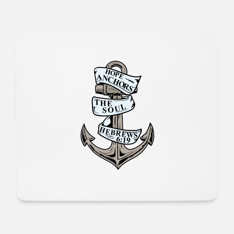 Hoffnung verankert die Seele Hebräer 6:19 Christian - Mousepad (Querformat) - Weiß