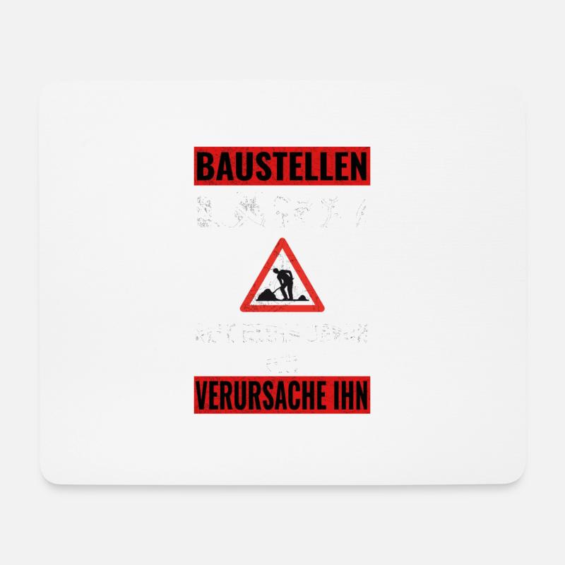 Baustellen Lärm - Mousepad (Querformat) - Weiß