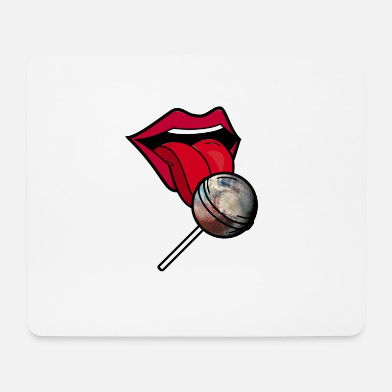 Planet Pluto Lollipop - Mousepad (Querformat) - Weiß