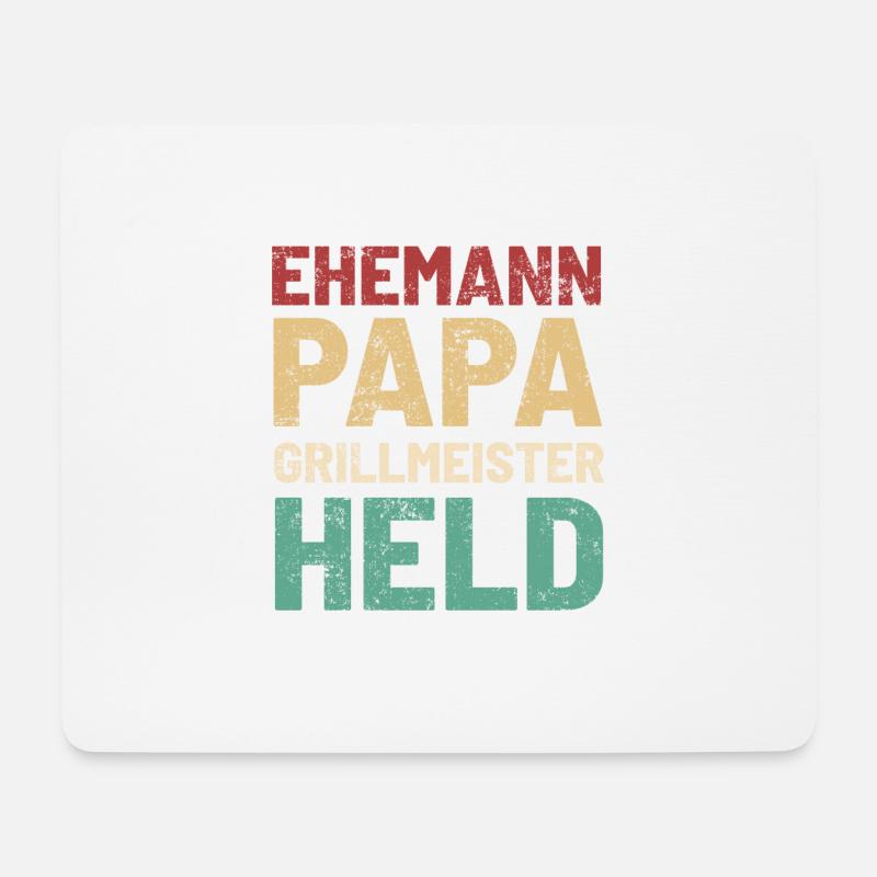 Grillen Papa Grillmeister Steak Bratwurst - Mousepad (Querformat) - Weiß