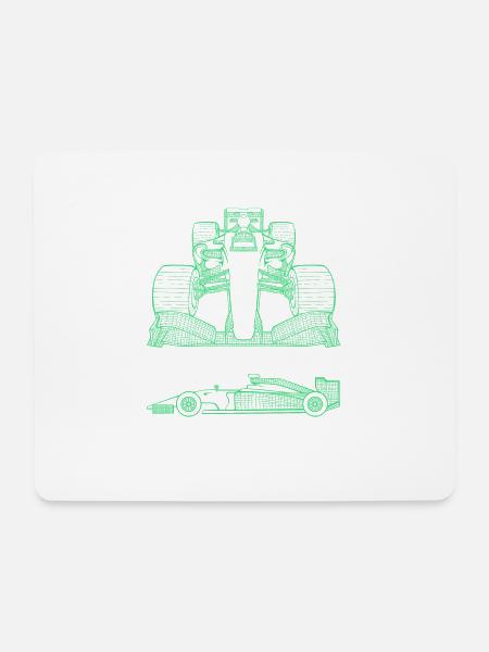 3D Rennwagen Rennsport Formel Rennen Auto 1 Eins - Mousepad (Querformat) - Weiß