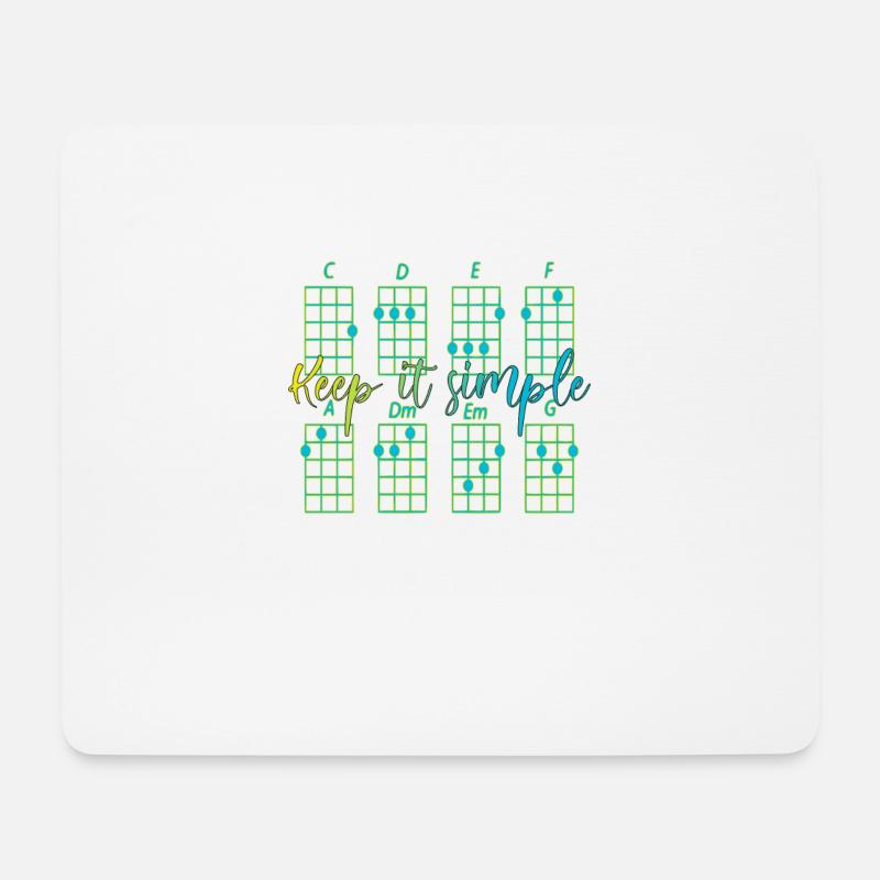 keepitsimple ukulelen akkorde - Mousepad (Querformat) - Weiß