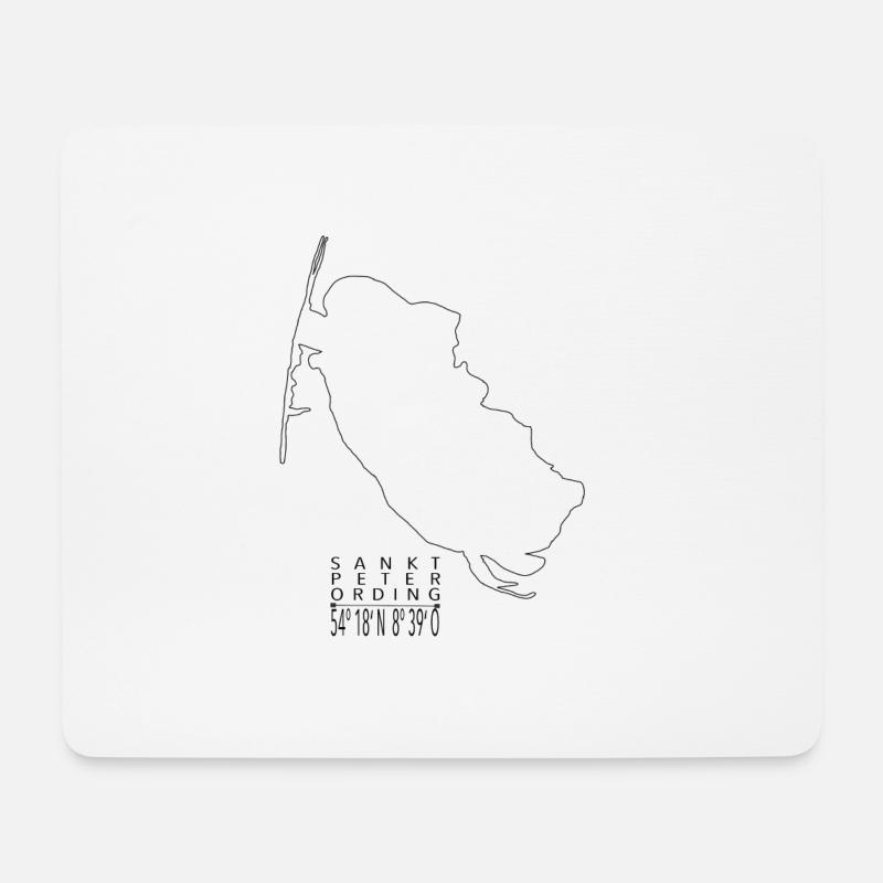Sankt Peter-Ording outline black - Mouse Pad (horizontal) - white