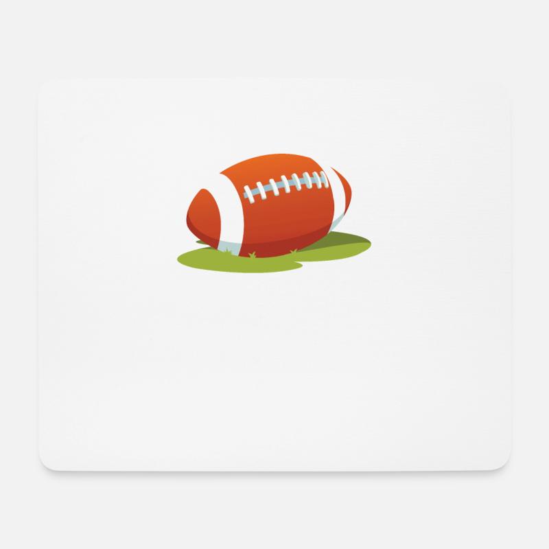 Rugby Ball - Mousepad (Querformat) - Weiß