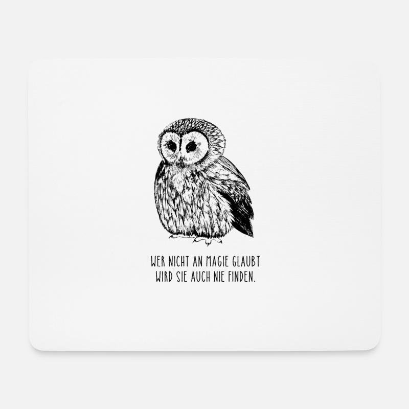 Eule Magie Spruch Hedwig Zauberei - Mousepad (Querformat) - Weiß