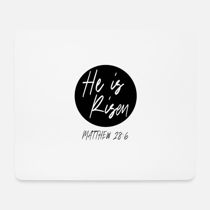 HE IS RISEN & Christliche Klamotten | Auferstehung - Mousepad (Querformat) - Weiß