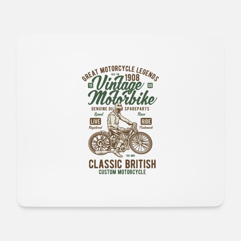 VINTAGE MOTORBIKE CLASSIC BRITISH MOTORCYCLE - Mousepad (Querformat) - Weiß