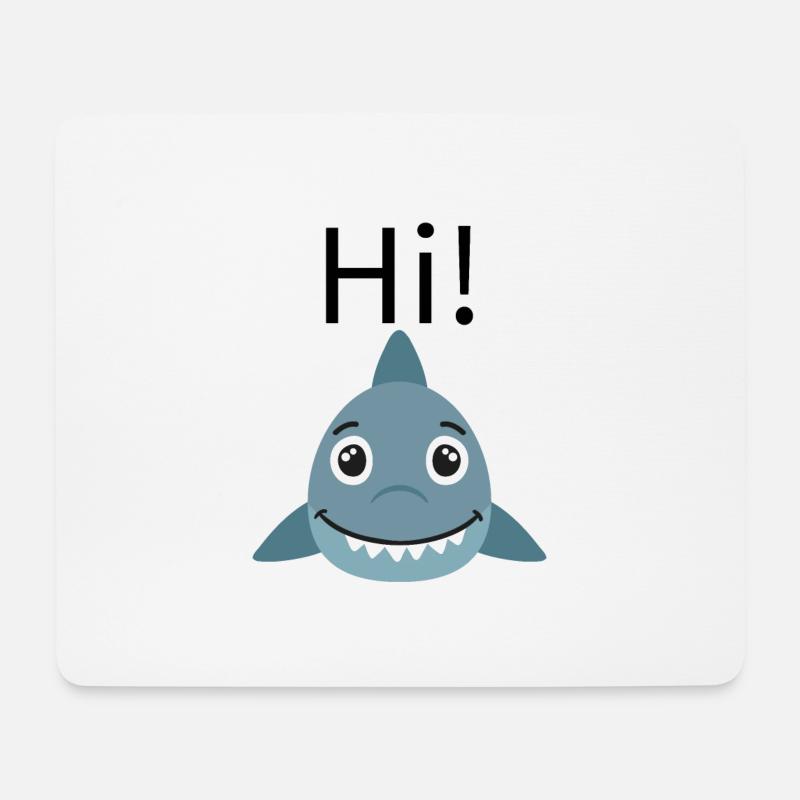 Hai hi Shirt - Mousepad (Querformat) - Weiß
