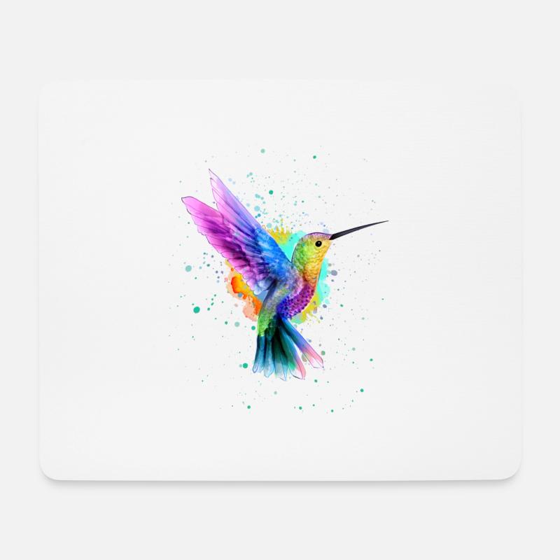 Colibri - Tapis de souris (format paysage) - blanc