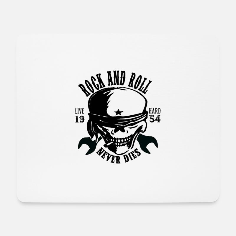 Rock and Roll - Mousepad (Querformat) - Weiß