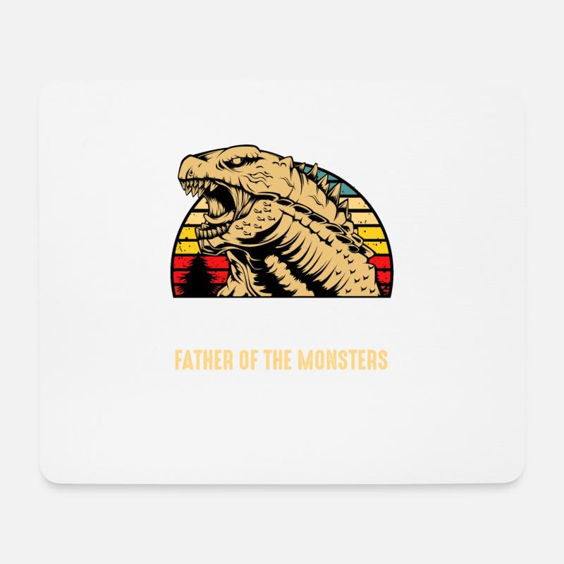 Dadzilla Vater Papa Vatertag Geschenk Monster Sohn - Mousepad (Querformat) - Weiß