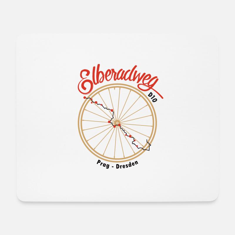 Elberadweg - Prag - Dresden - Mousepad (Querformat) - Weiß
