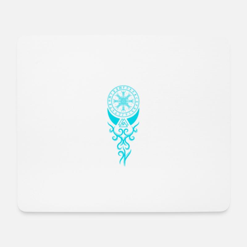 Aegishjalmur Runen Odin Celtic Knoten Knoten Geschenk - Mousepad (Querformat) - Weiß