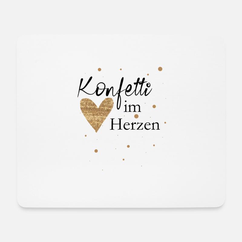 konfetti im herzen herz - Mousepad (Querformat) - Weiß