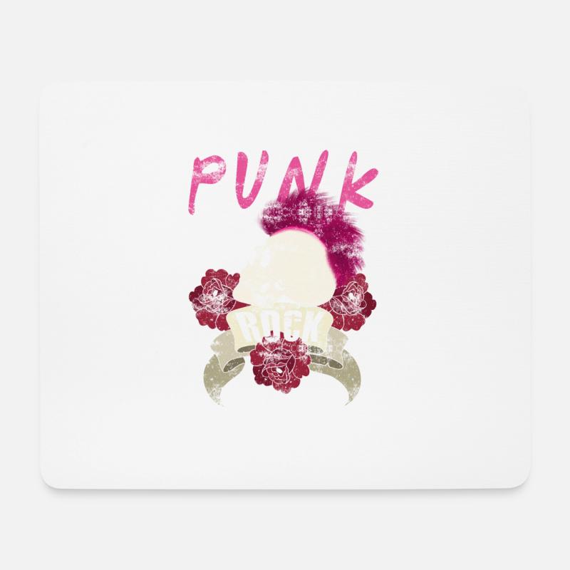Punk Punkrocker Totenkopf Punks Punker Musik - Mousepad (Querformat) - Weiß